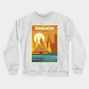 Bangkok, Thailand - Vintage Travel Poster Crewneck Sweatshirt